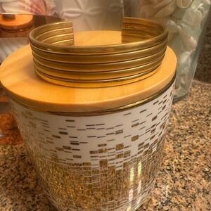 Sergio Lub Shiney /Matte Gold Tone Roman Cuff Bracelet